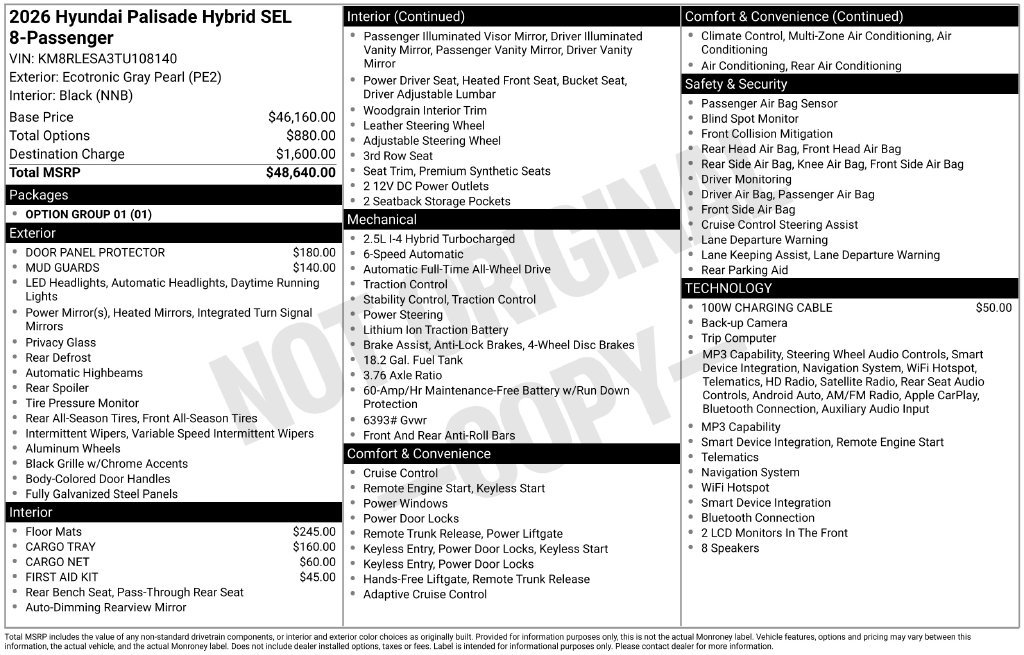 New 2026 Hyundai Palisade SEL AWD/4WD image 6