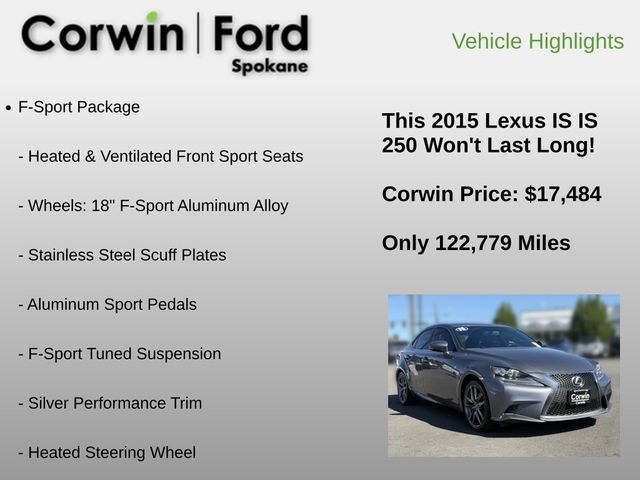Used 2015 Lexus IS 250 AWD w/ F-Sport Package image 12