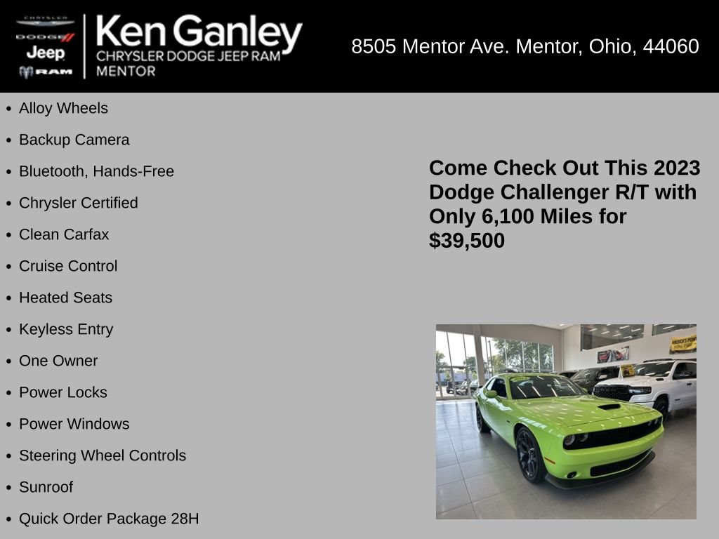 Certified 2023 Dodge Challenger R/T w/ Blacktop Package RWD image 5