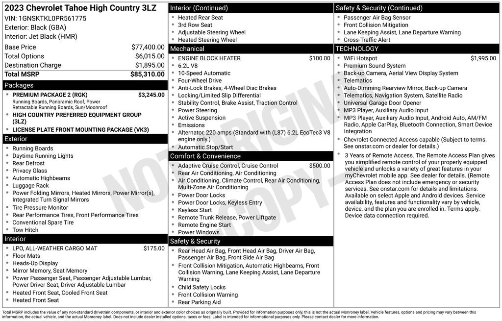Used 2023 Chevrolet Tahoe High Country w/ Premium Package 2 AWD/4WD image 2