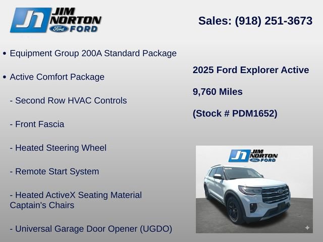 Used 2025 Ford Explorer Active w/ Active Comfort Package RWD image 8