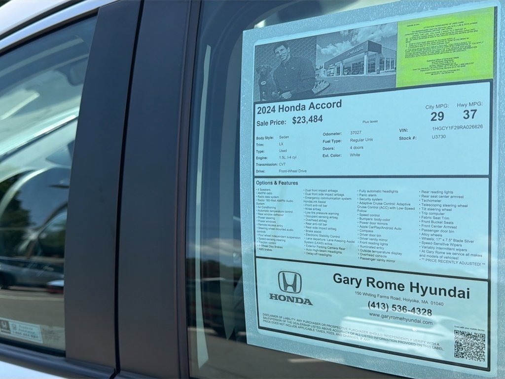 Used 2024 Honda Accord LX image 28
