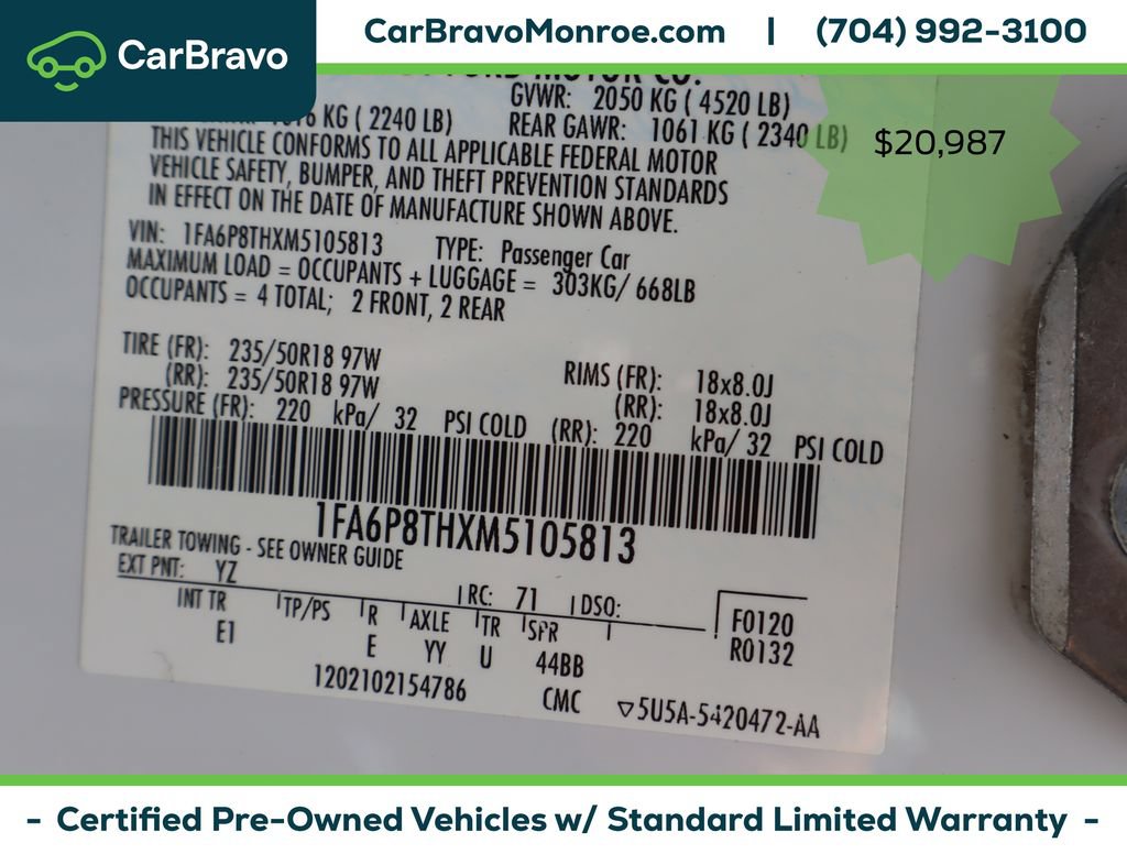 Used 2021 Ford Mustang Premium RWD image 46