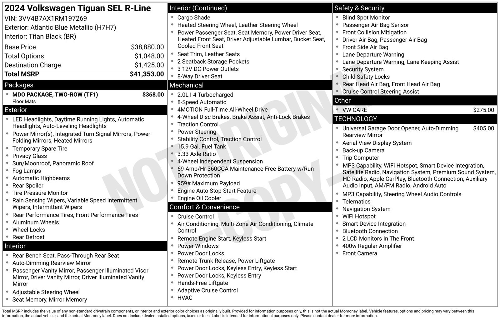 Certified 2024 Volkswagen Tiguan SEL R-Line w/ MDO Package, Two-Row AWD/4WD image 77