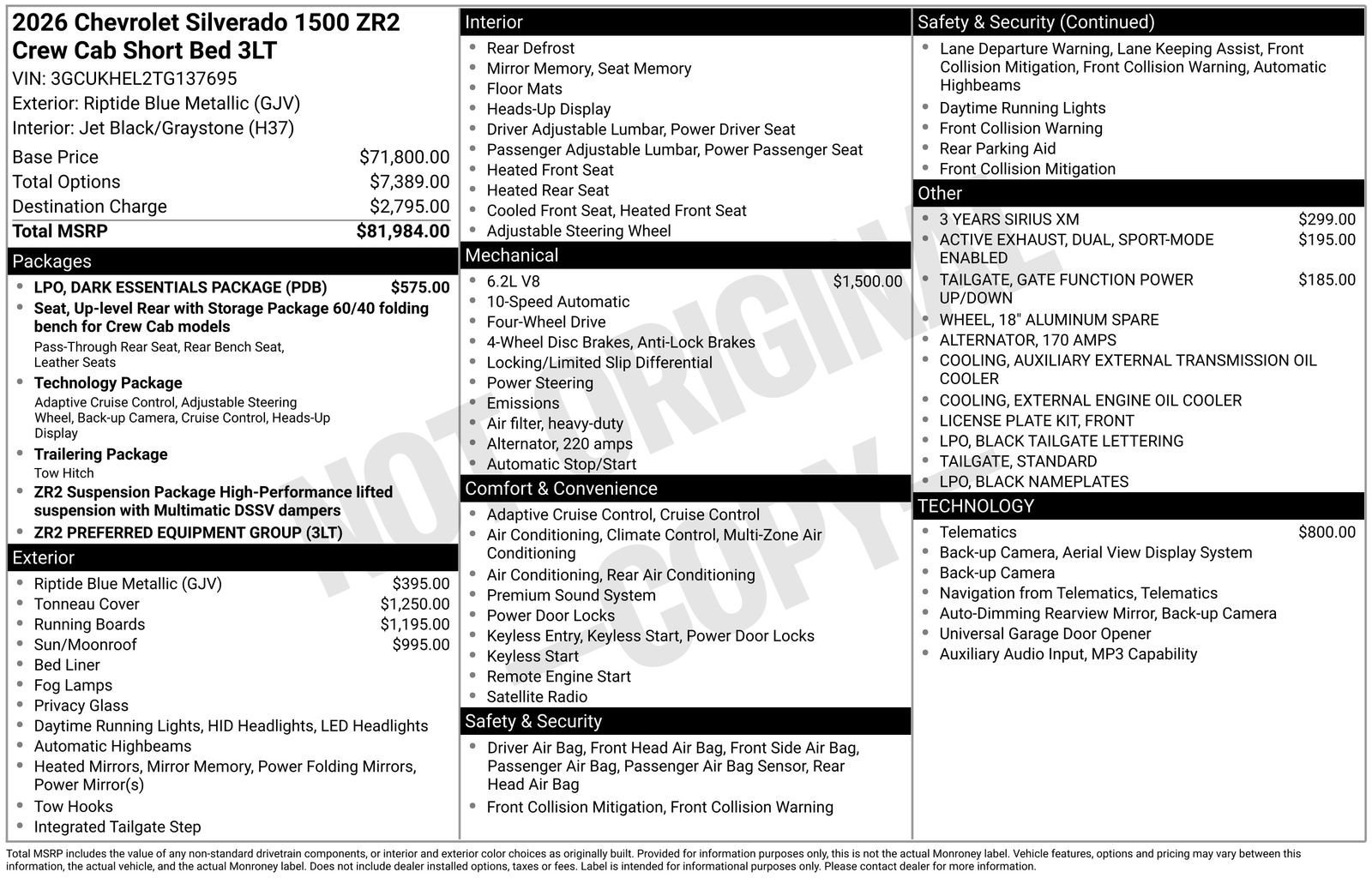 New 2026 Chevrolet Silverado 1500 ZR2 w/ LPO, Dark Essentials Package image 16