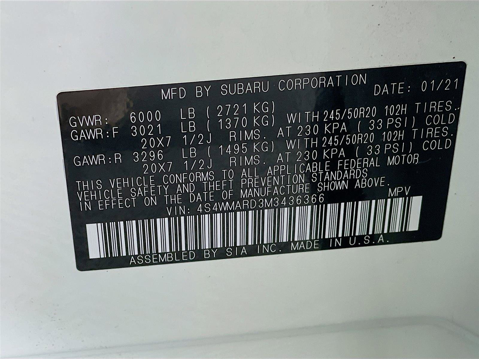 Used 2021 Subaru Ascent Touring w/ Popular Package #2A image 37