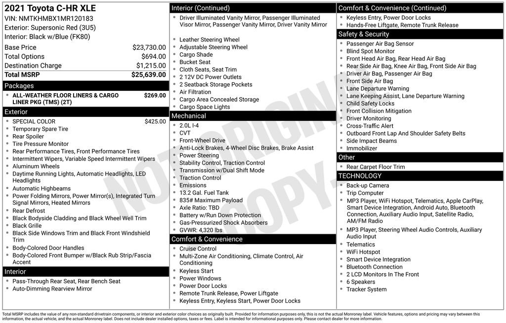 Certified 2021 Toyota C-HR XLE FWD image 3