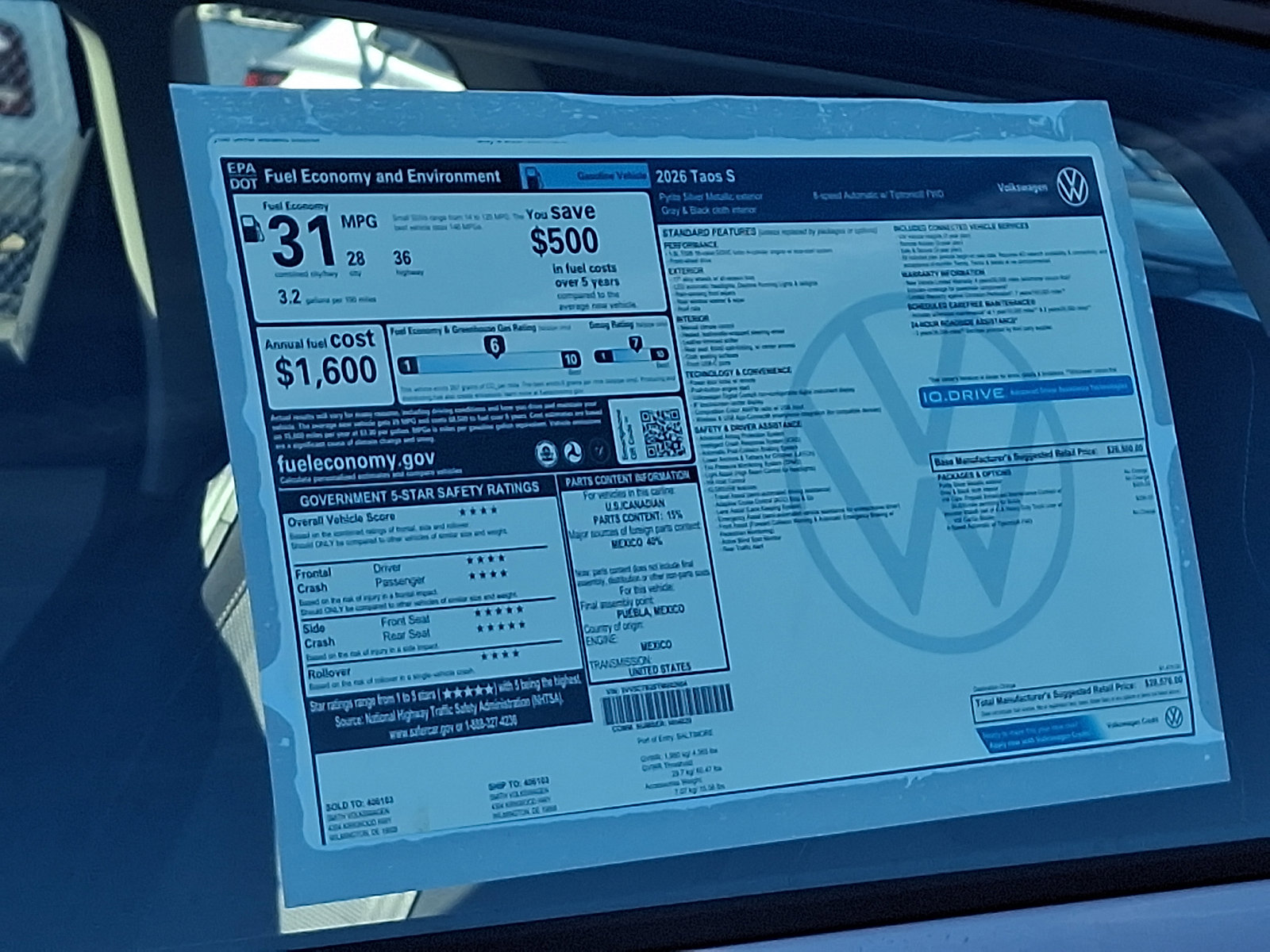 New 2026 Volkswagen Taos S image 19