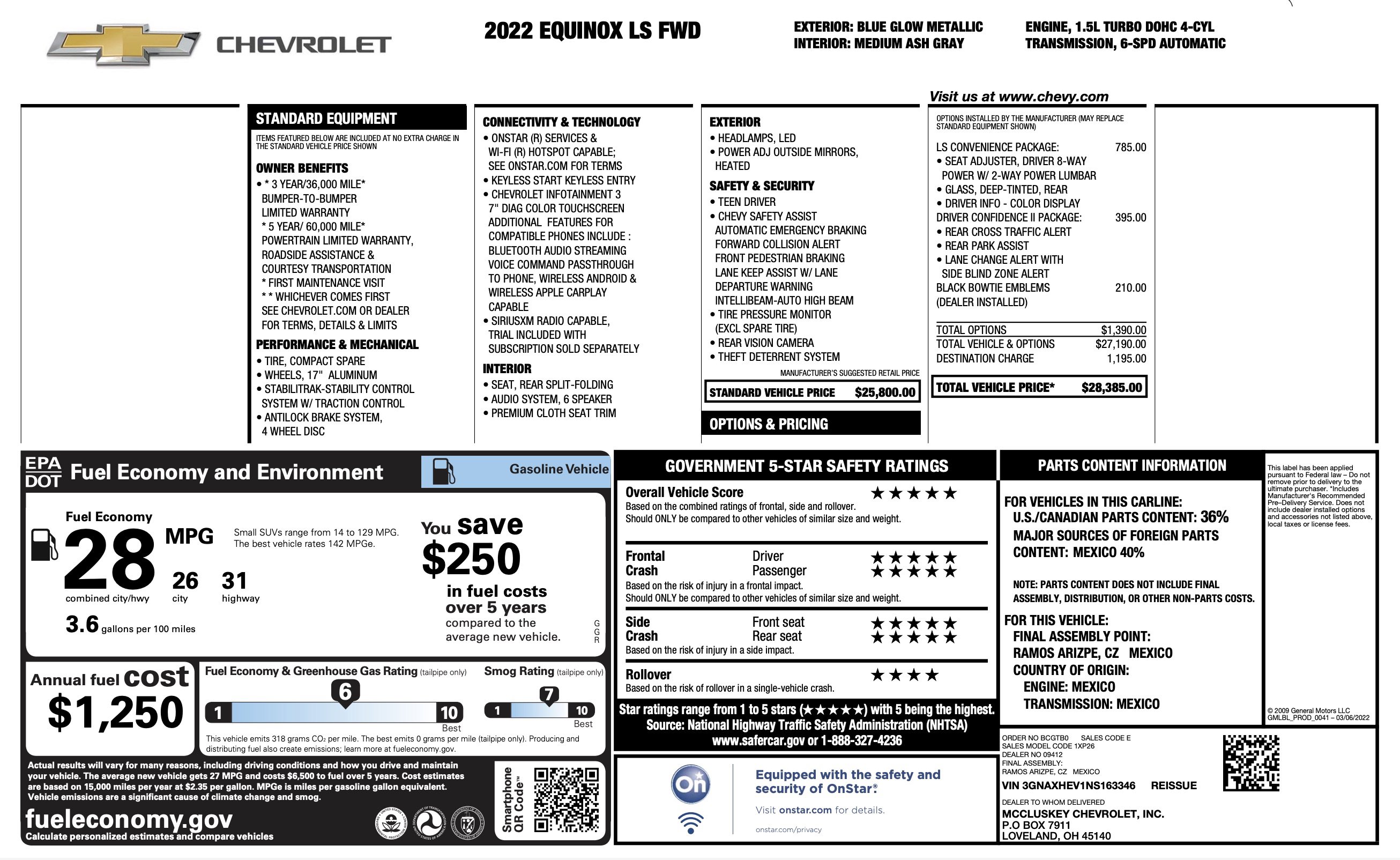 Used 2022 Chevrolet Equinox LS w/ LS Convenience Package image 6