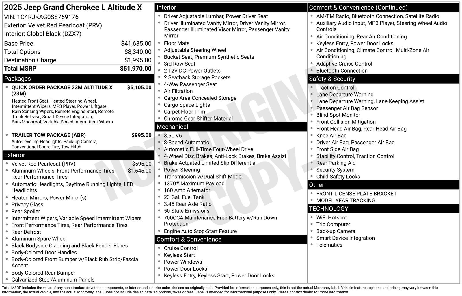 New 2025 Jeep Grand Cherokee L Altitude AWD/4WD image 4