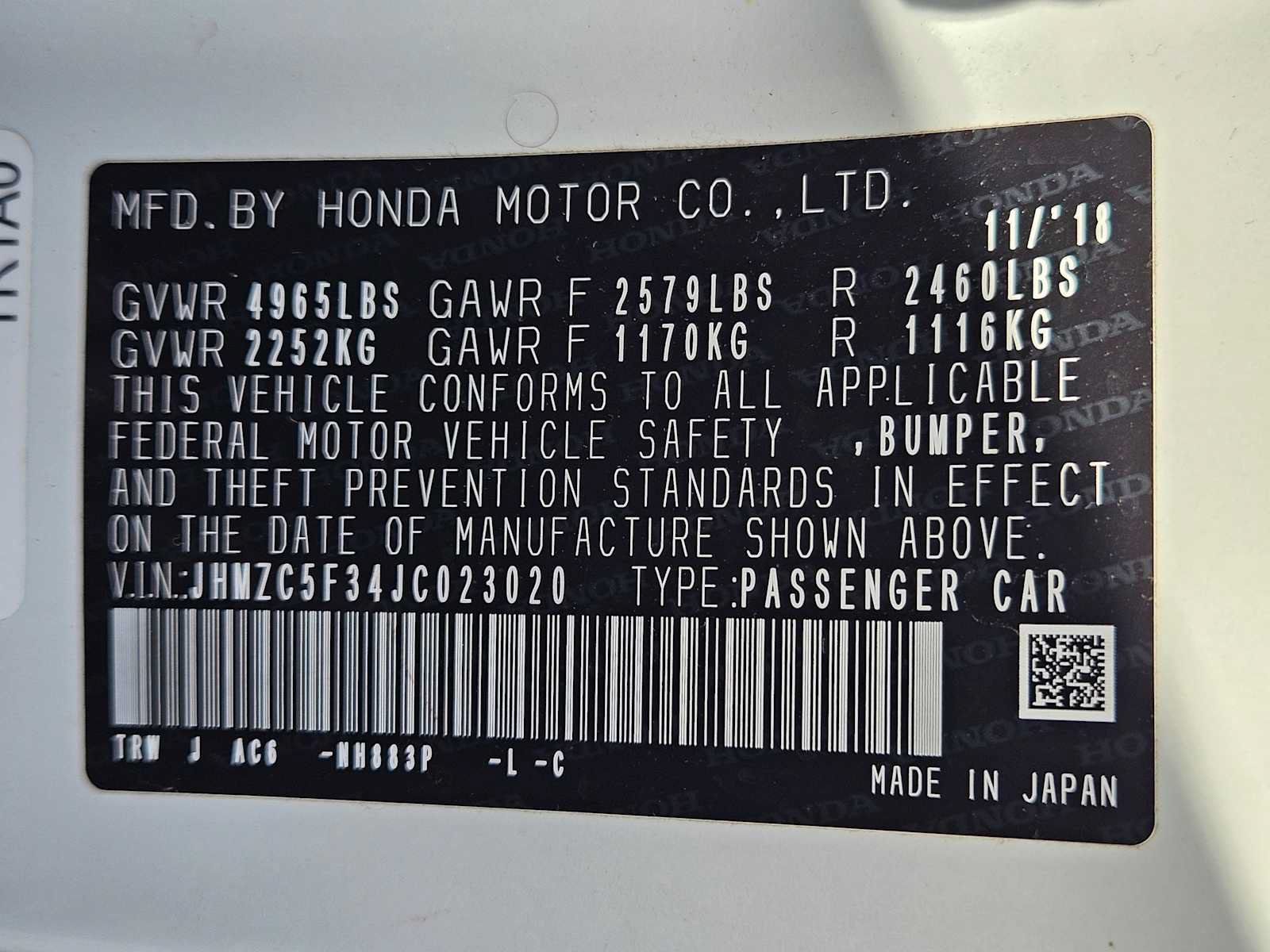 Certified 2018 Honda Clarity Touring image 34