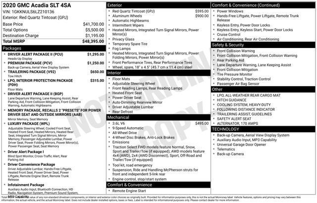 Used 2020 GMC Acadia SLT w/ Driver Alert Package II AWD/4WD image 6