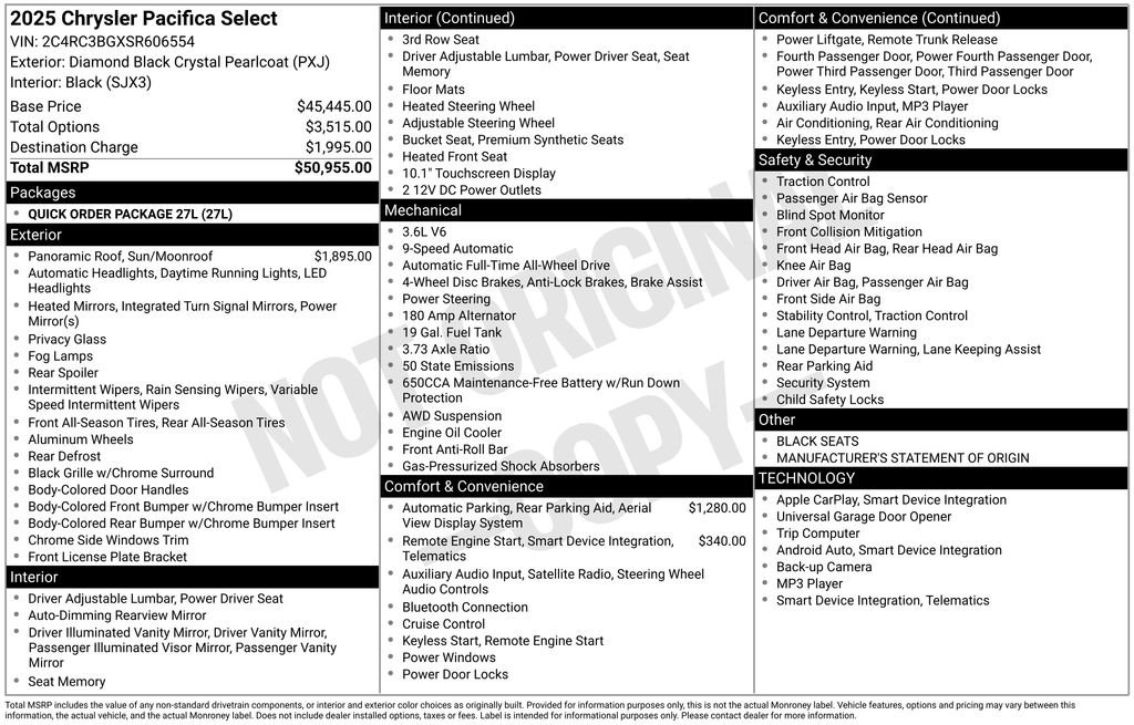 Used 2025 Chrysler Pacifica Select image 5