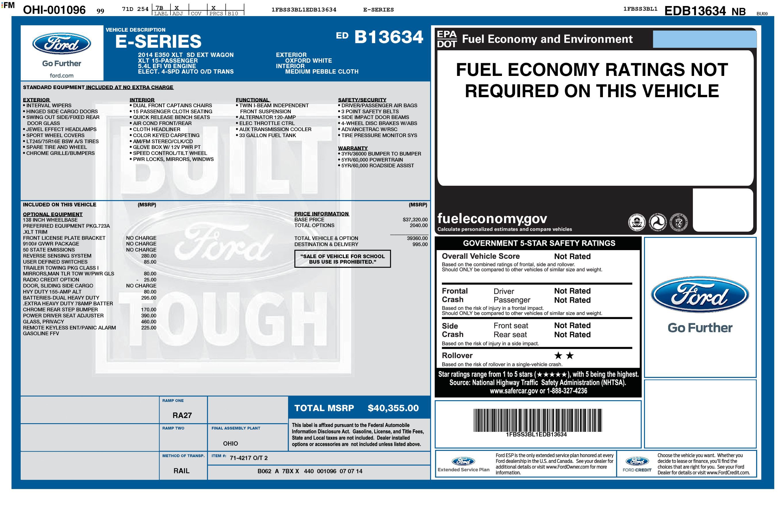 Used 2014 Ford E-350 and Econoline 350 XLT RWD image 8