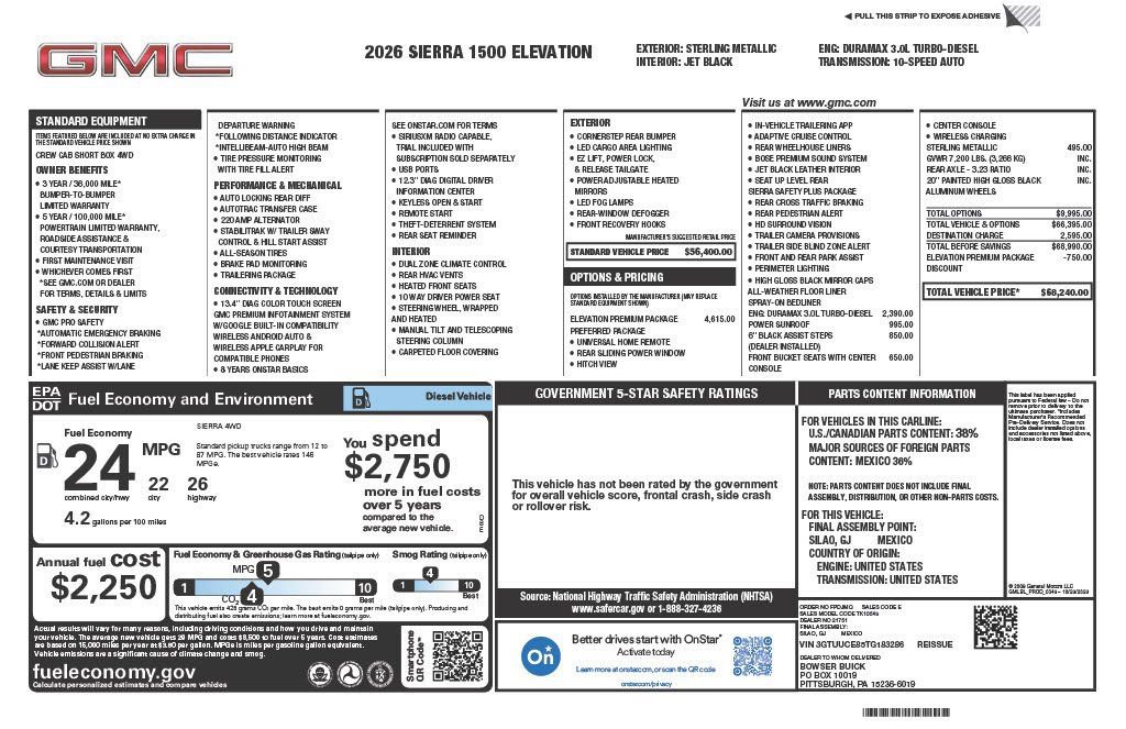 New 2026 GMC Sierra 1500 Elevation w/ Elevation Premium Package image 4