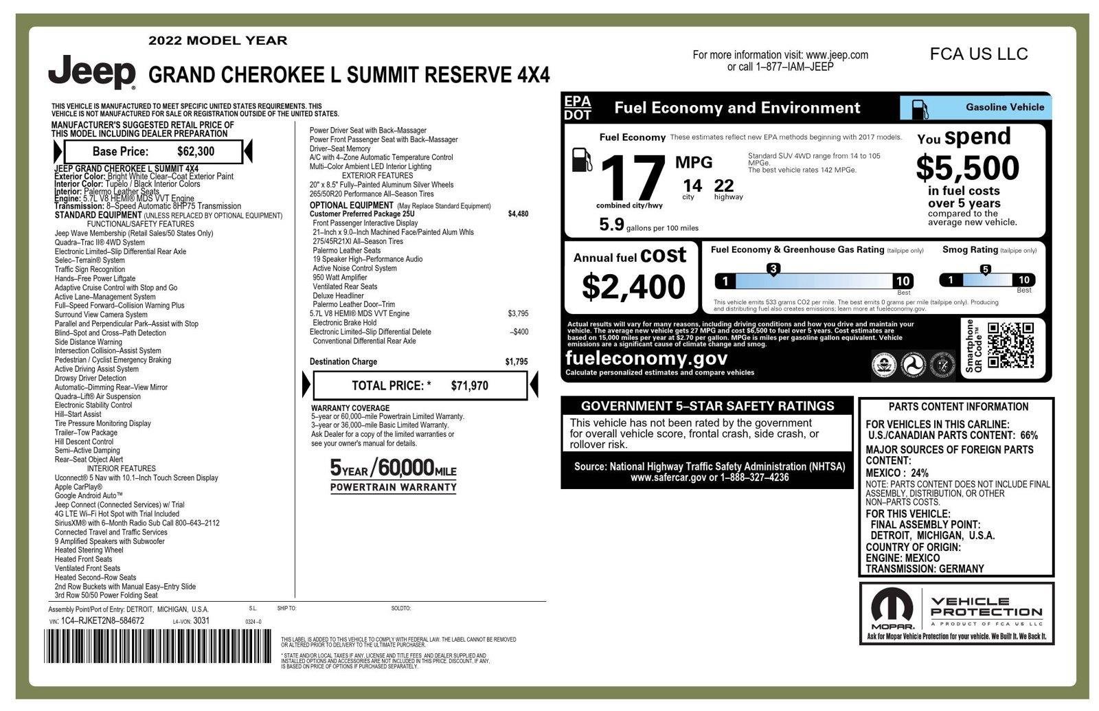 Used 2022 Jeep Grand Cherokee L Summit AWD/4WD image 22