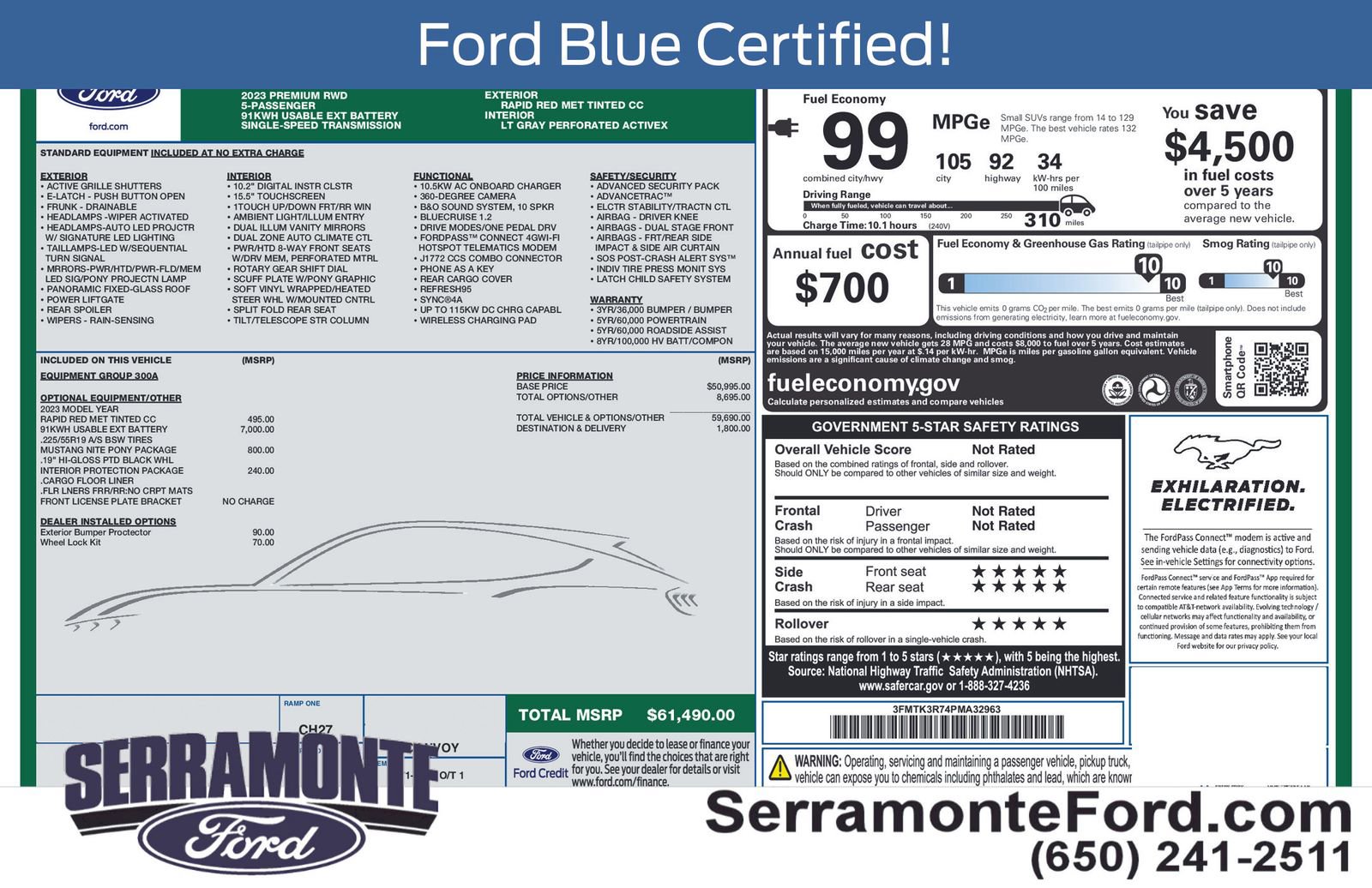 Used 2023 Ford Mustang Mach-E Premium w/ Mustang Nite Pony Package RWD image 17