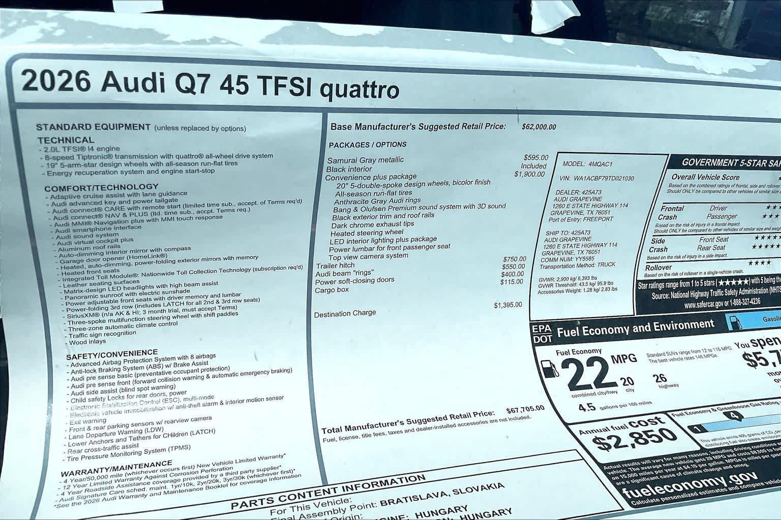New 2026 Audi Q7 2.0T Premium AWD/4WD image 19