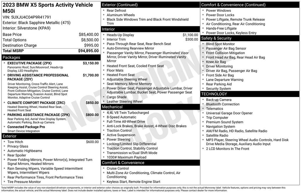 Used 2023 BMW X5 M50i w/ Executive Package AWD/4WD image 2