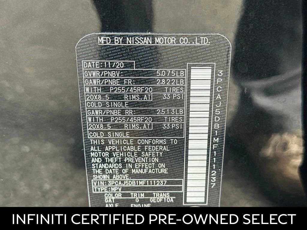 Certified 2021 INFINITI QX50 Autograph w/ Cargo Package image 29