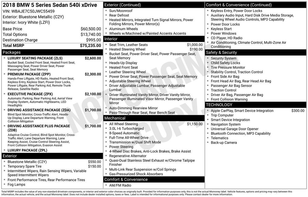 Used 2018 BMW 540i xDrive image 6