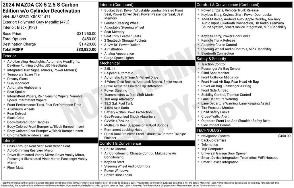 Used 2024 MAZDA CX-5 Carbon Edition AWD/4WD image 11