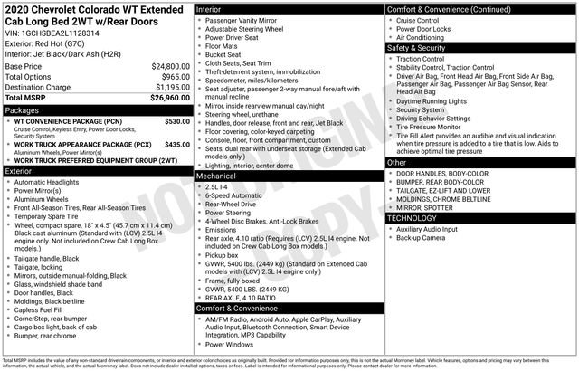 Used 2020 Chevrolet Colorado W/T w/ WT Convenience Package image 5