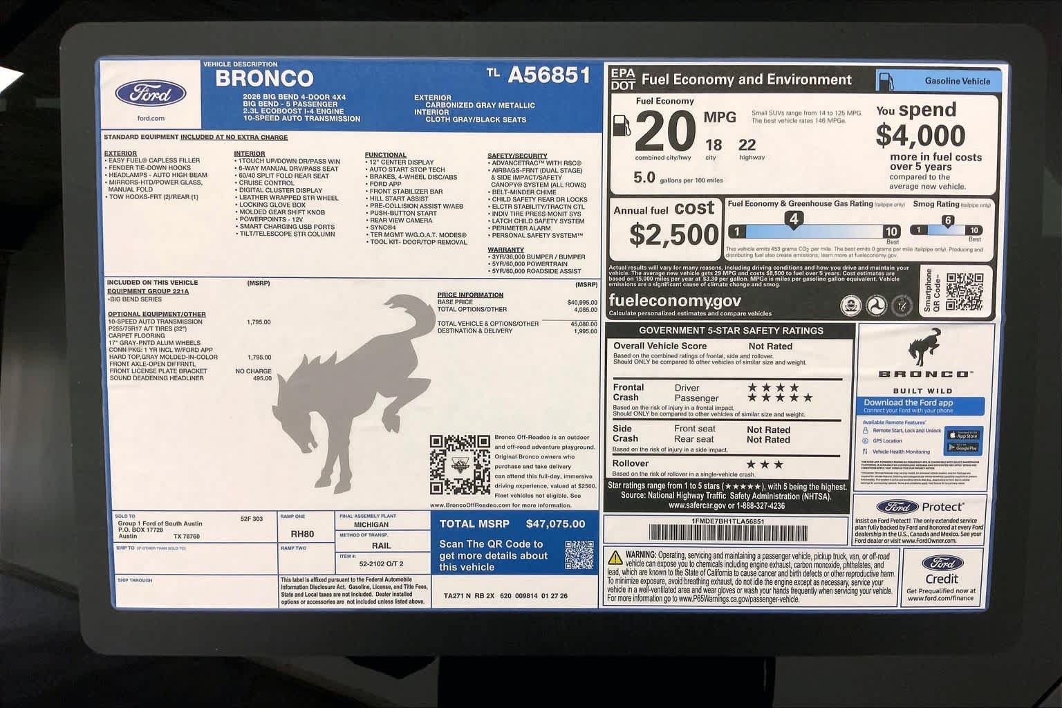 New 2026 Ford Bronco Big Bend AWD/4WD image 21