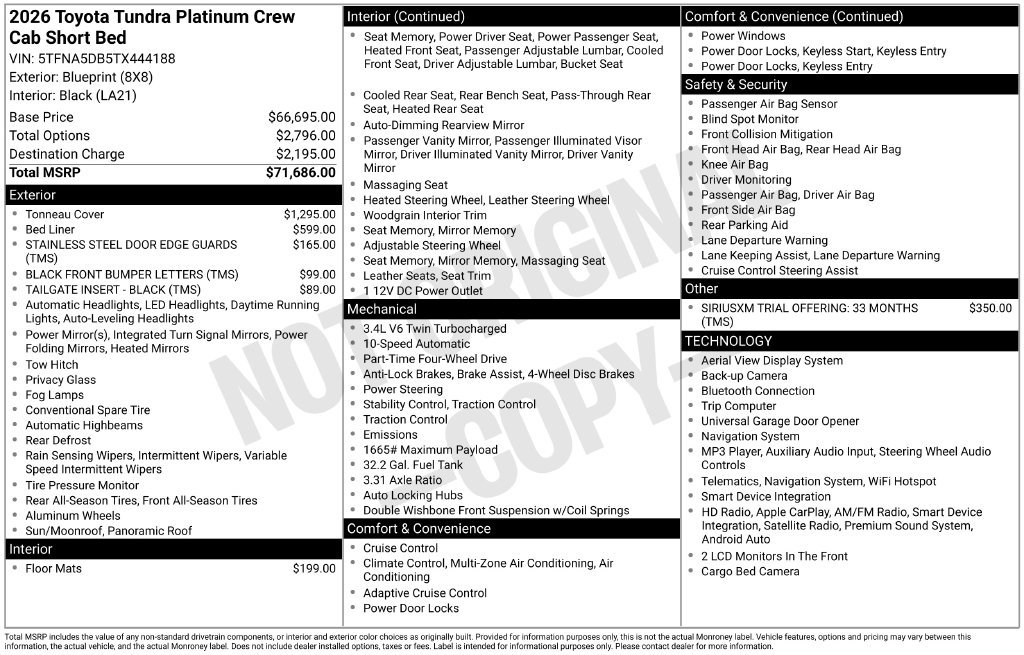 New 2026 Toyota Tundra Platinum AWD/4WD image 6