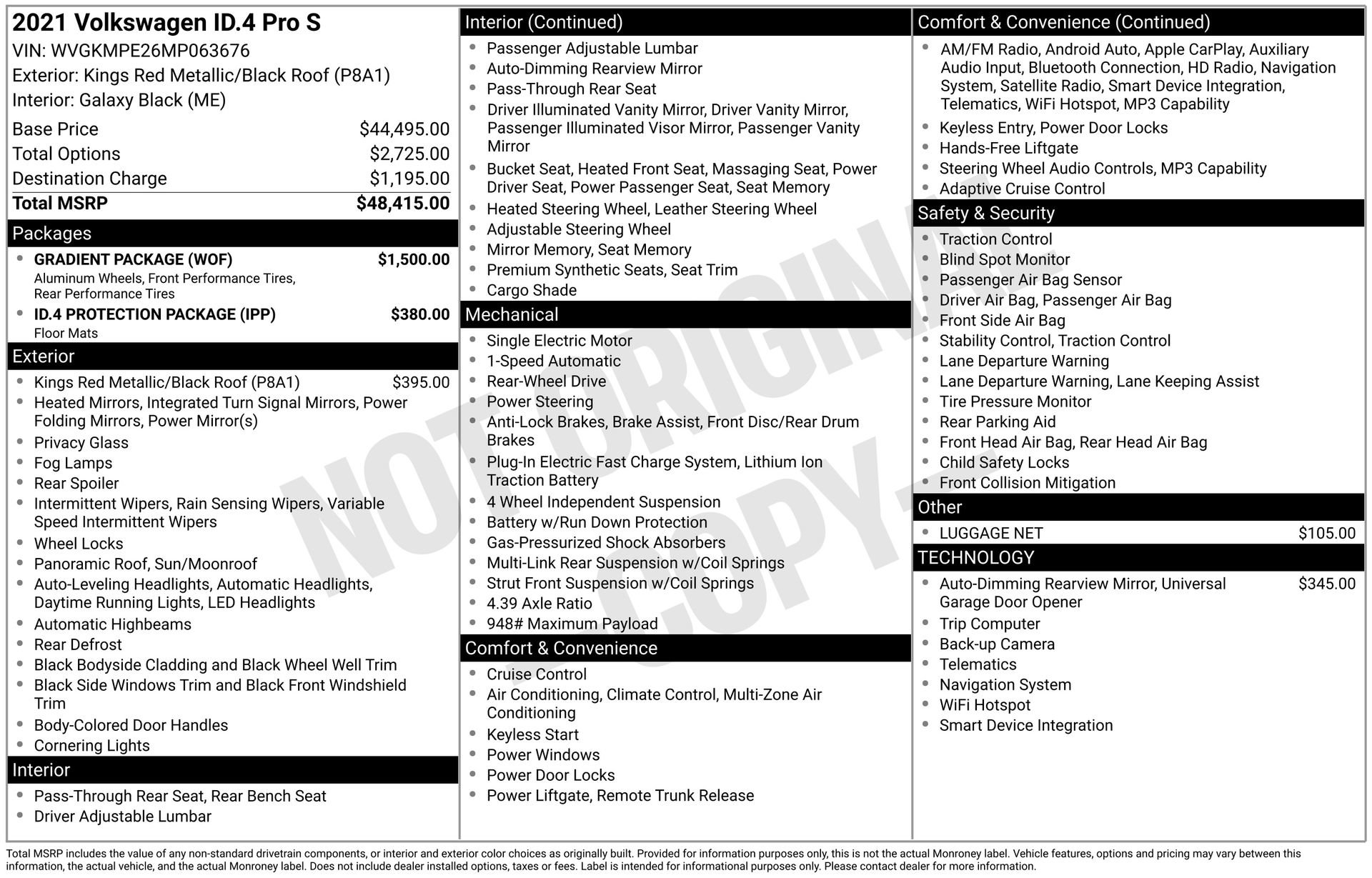 Used 2021 Volkswagen ID.4 Pro S w/ Gradient Package RWD image 7