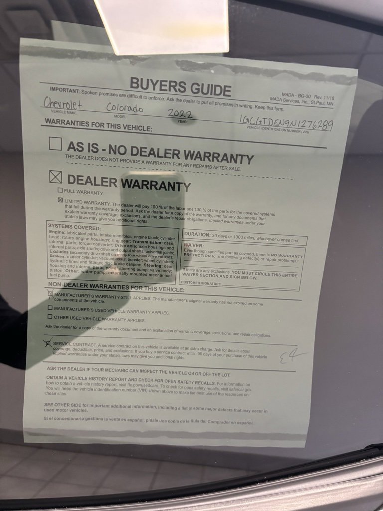 Certified 2022 Chevrolet Colorado Z71 w/ Z71 Midnight Edition image 27