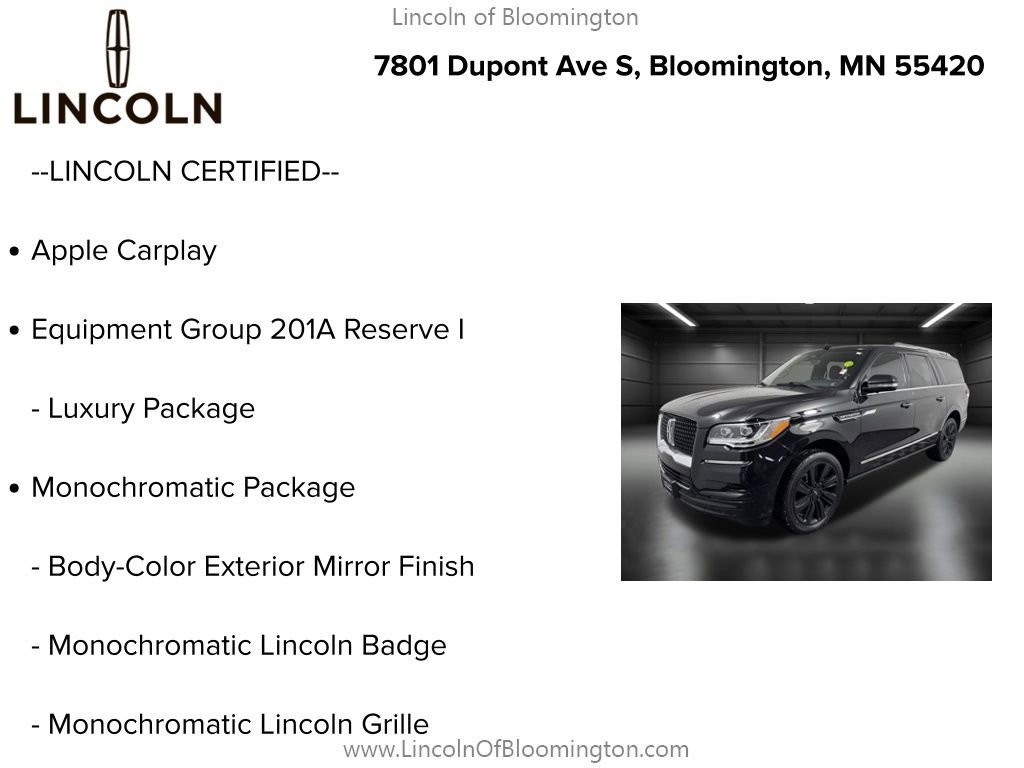 Certified 2023 Lincoln Navigator L Reserve w/ Equipment Group 201A image 6