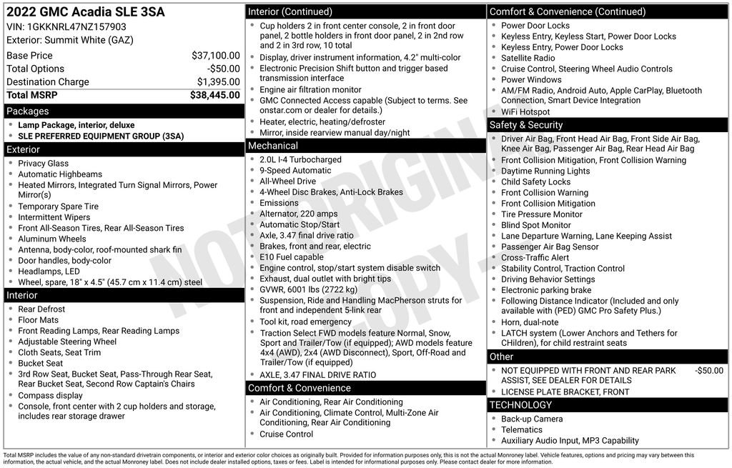 Used 2022 GMC Acadia SLE image 17