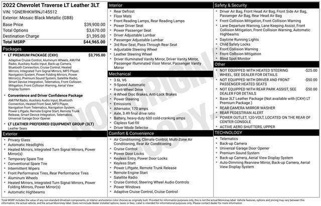 Used 2022 Chevrolet Traverse LT w/ LT Premium Package image 5