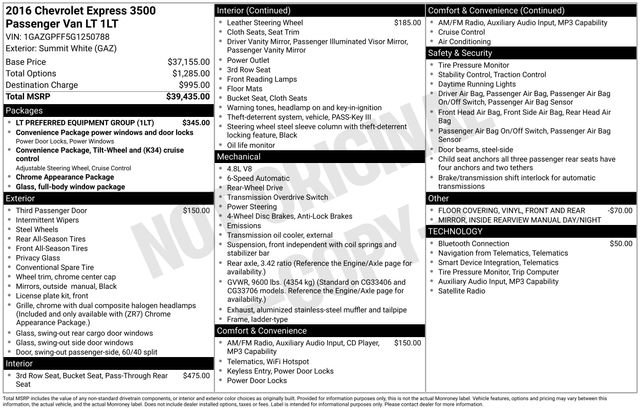 Used 2016 Chevrolet Express 3500 LT w/ LT Preferred Equipment Group image 5