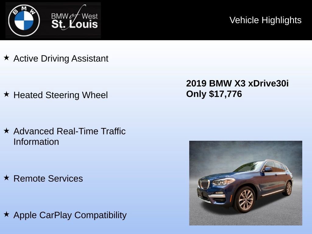 Used 2019 BMW X3 xDrive30i w/ Convenience Package AWD/4WD image 24