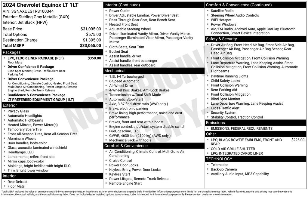 Used 2024 Chevrolet Equinox LT w/ LPO, Floor Liner Package image 4
