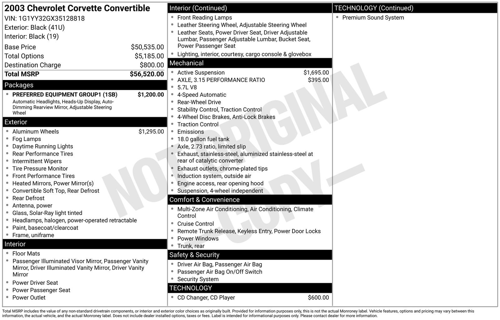 Used 2003 Chevrolet Corvette Convertible w/ Preferred Equipment Group1 RWD image 24