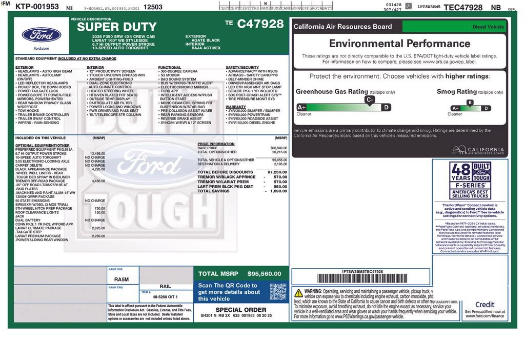 Certified 2026 Ford F350 Lariat w/ Tremor Off-Road Package AWD/4WD image 5