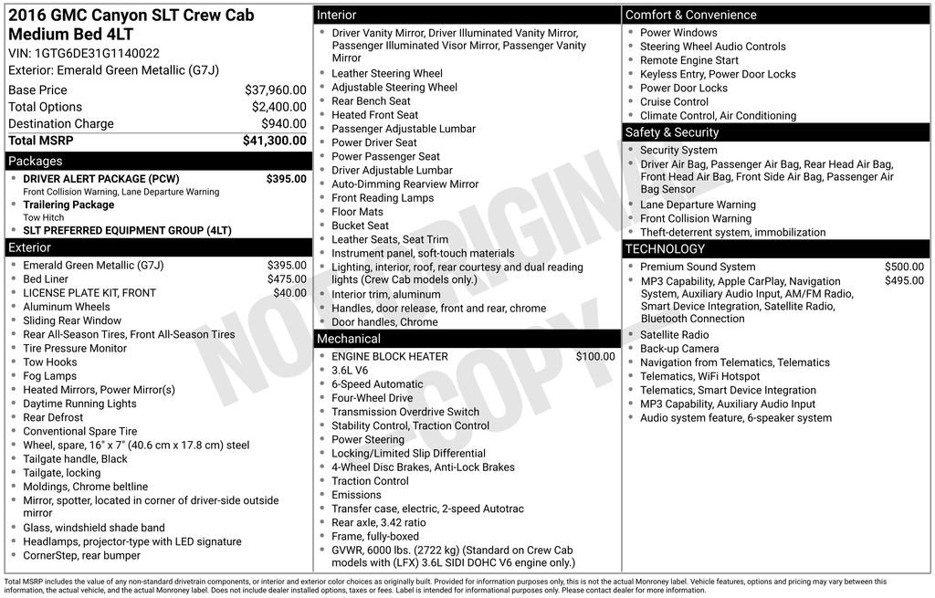 Used 2016 GMC Canyon SLT w/ Driver Alert Package AWD/4WD image 4