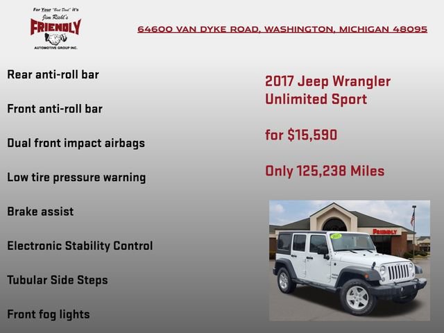 Used 2017 Jeep Wrangler Unlimited Sport w/ Quick Order Package 24S image 25