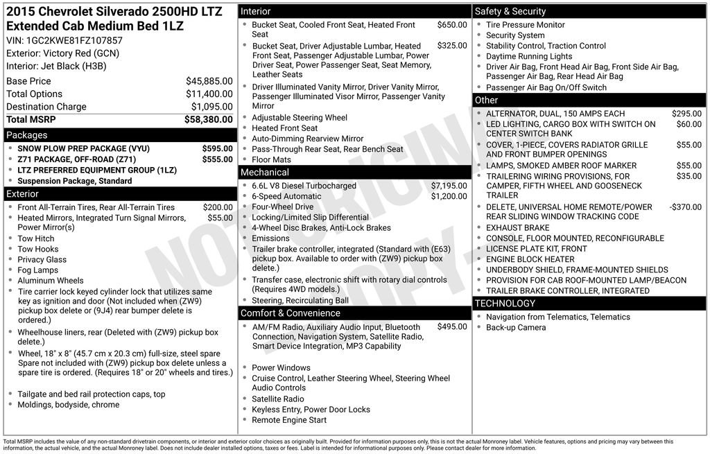 Used 2015 Chevrolet Silverado 2500 LTZ w/ Snow Plow Prep Package AWD/4WD image 4