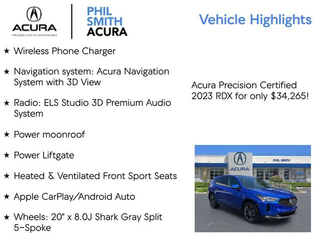 Certified 2023 Acura RDX A-Spec FWD image 5