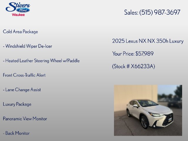 Used 2025 Lexus NX 350h AWD w/ Accessory Package (2T) image 8