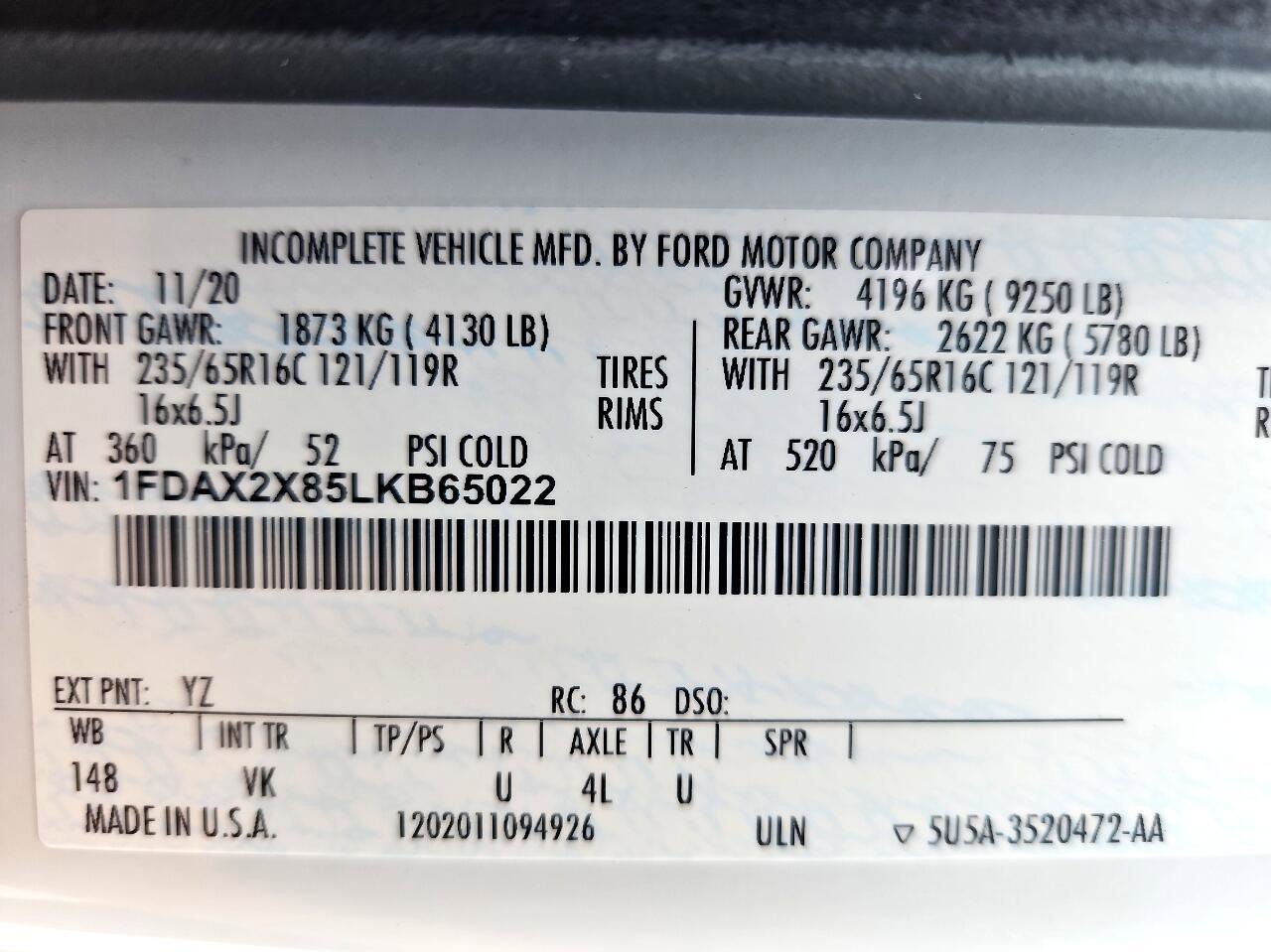 Used 2020 Ford Transit 350 XL image 59