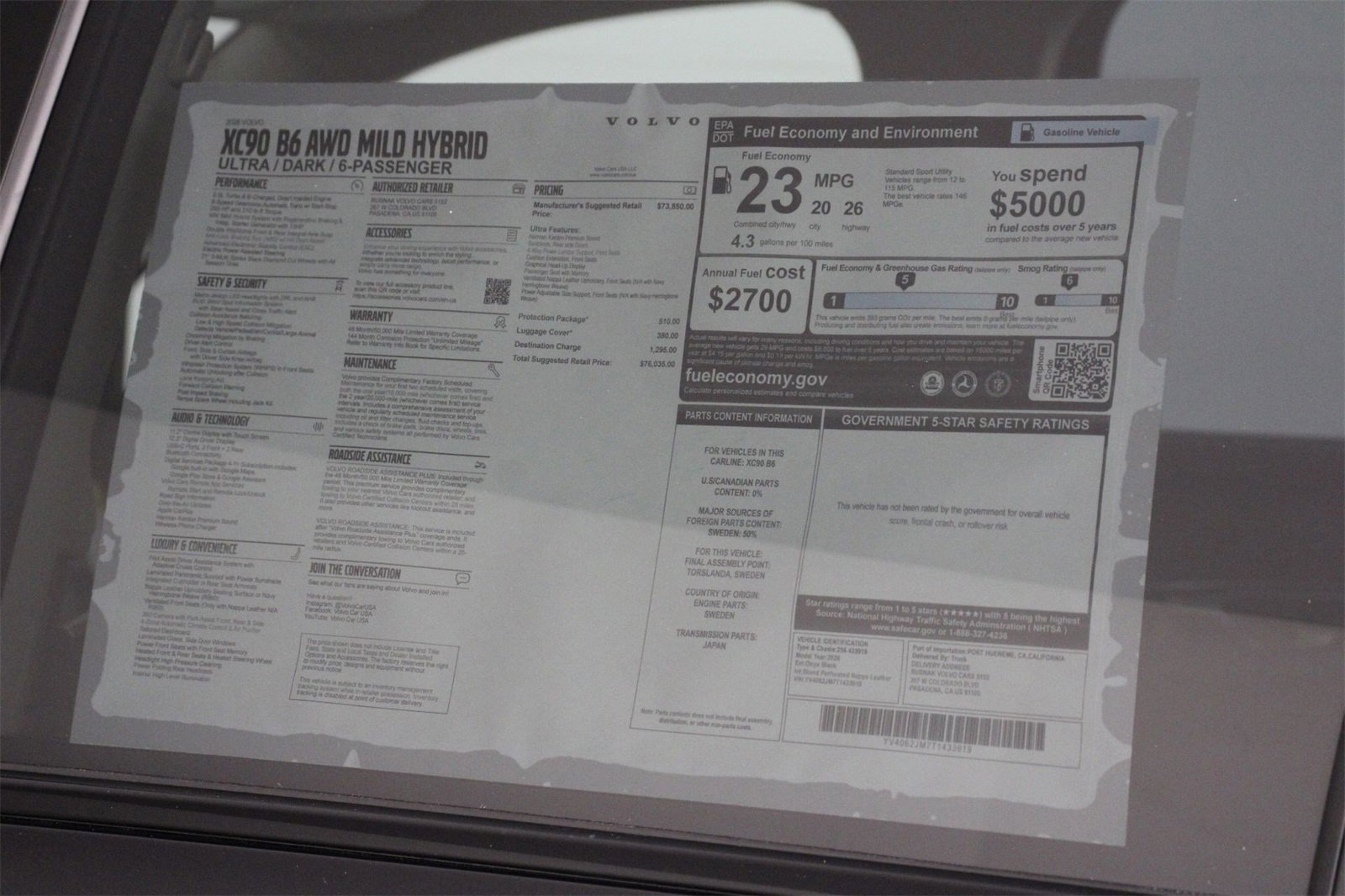 New 2026 Volvo XC90 B6 Ultra image 18