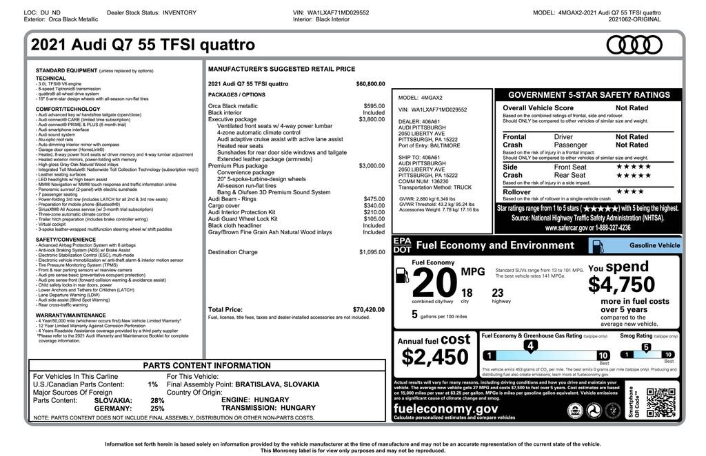 Used 2021 Audi Q7 3.0T Premium Plus w/ Executive Package AWD/4WD image 4