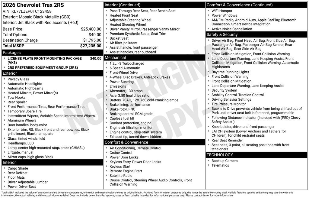 Used 2026 Chevrolet Trax RS FWD image 3