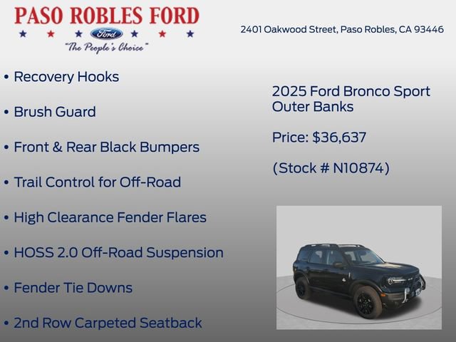 New 2025 Ford Bronco Sport Outer Banks w/ Sasquatch Outer Banks Package AWD/4WD image 16