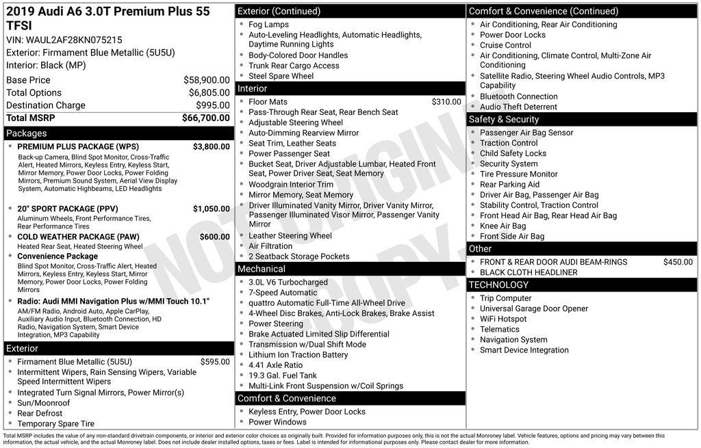 Used 2019 Audi A6 3.0T Premium Plus w/ Premium Plus Package image 4